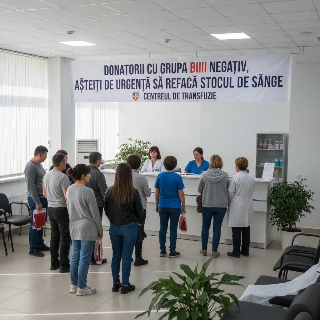 Donatorii cu grupa BIII NEGATIV, solicitați de urgență pentru refacerea stocului de sânge la Centrul de Transfuzie