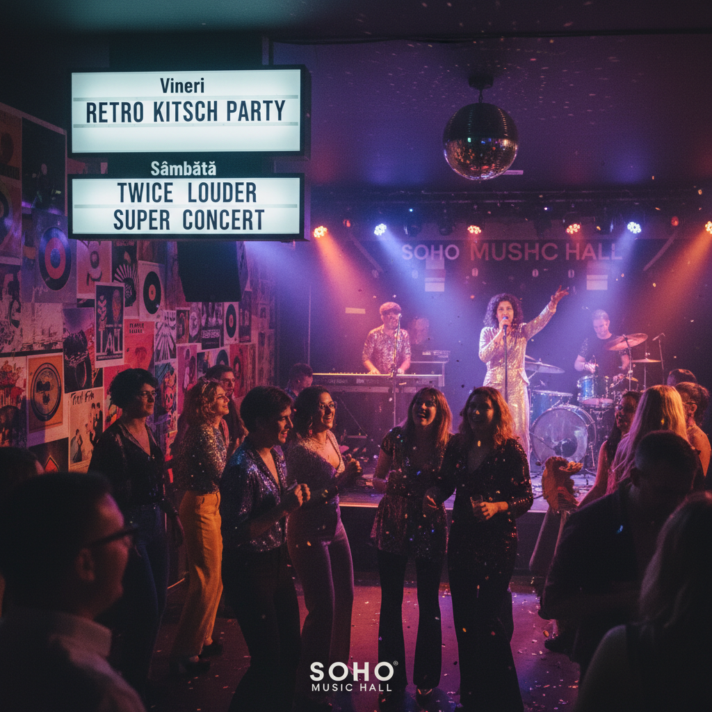 Petrecere Retro Kitch vineri în SOHO Music Hall și concert TWICE LOUDER sâmbătă