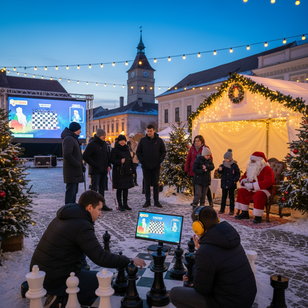 Turneu de șah, film adaptat pentru nevăzători și surdo-muți și întâlnire cu Moș Crăciun